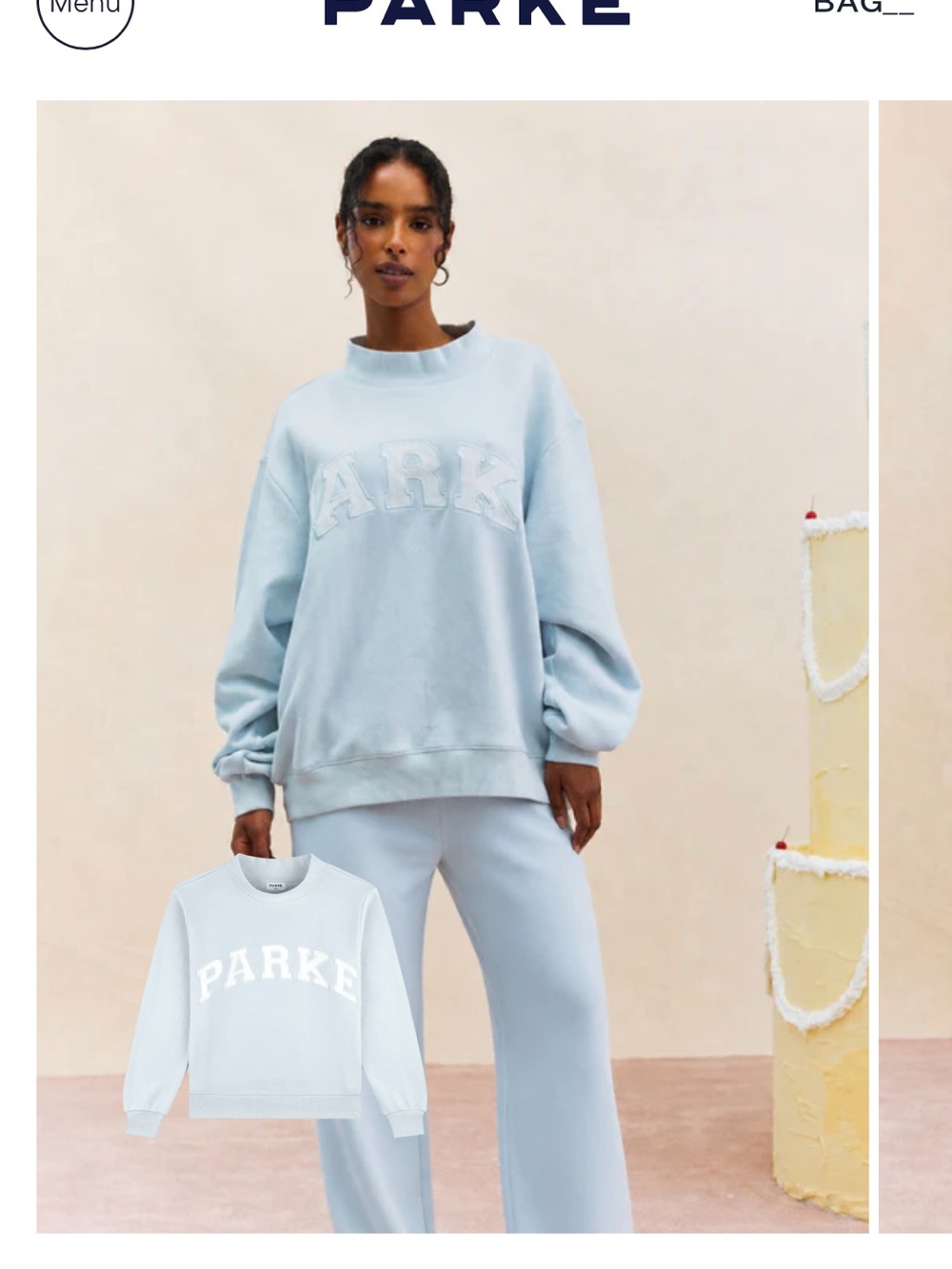 Parke Light Blue Oversized Logo Sweatshirt